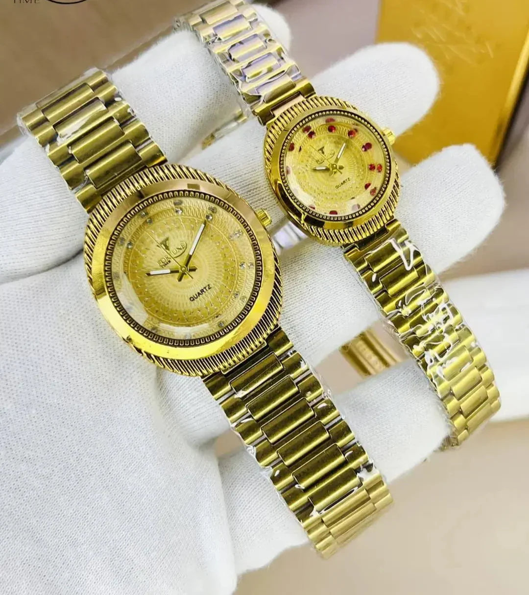 Elegant Couple Watches Set - 2 Pcs for Men & Women