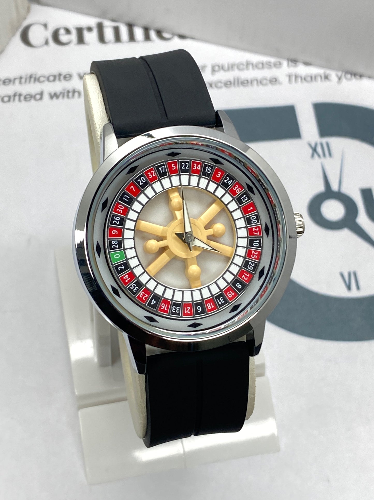 Heyri Rotatory Dial Caseno Design Watch with Silicon Straps & Magnetic Lock for Men