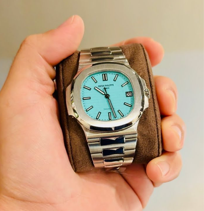 Stainless Steel PP Watch With Lite Blue Dial
