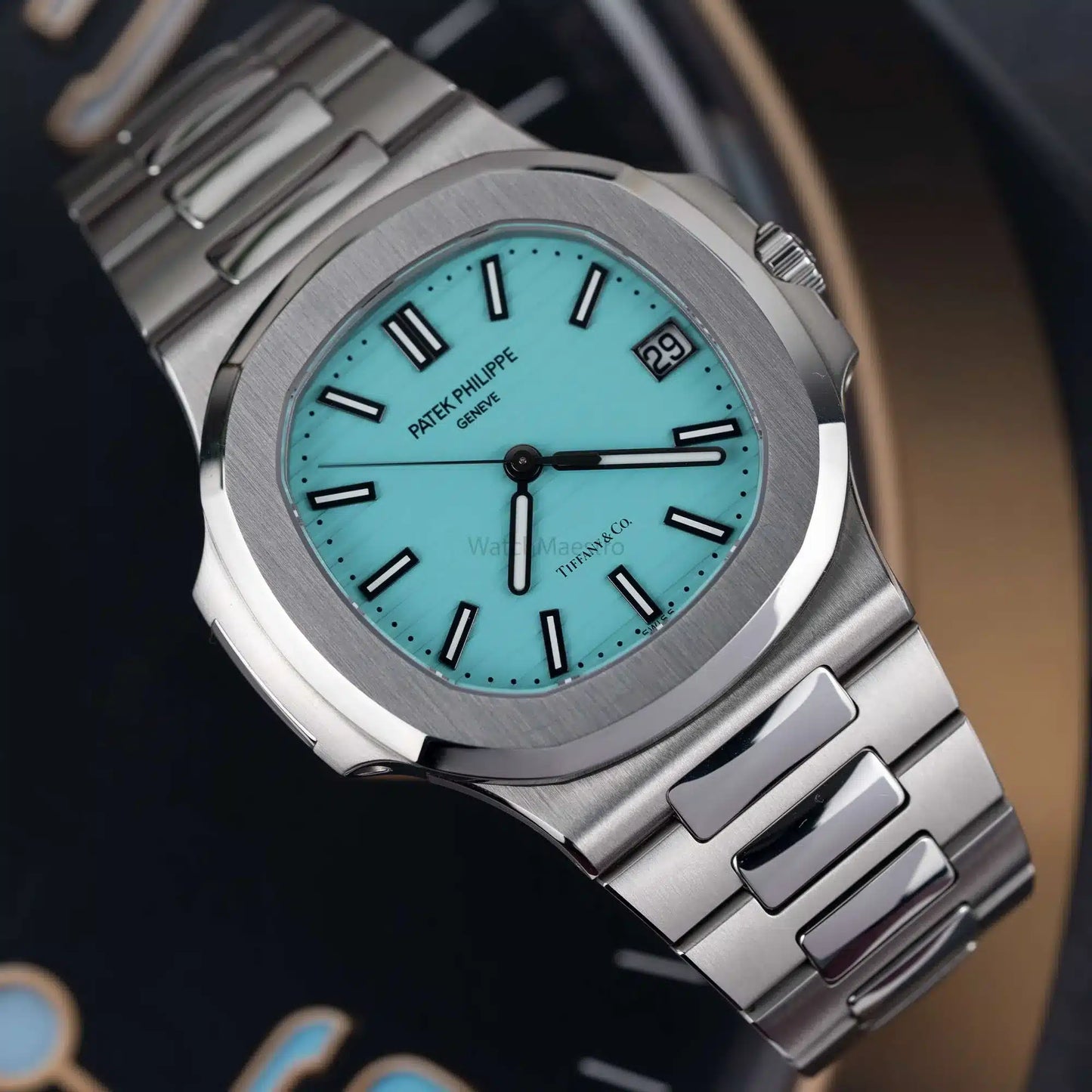 Stainless Steel PP Watch With Lite Blue Dial