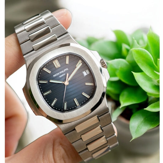 Stainless Steel PP Watch With Bluish-Black Dial