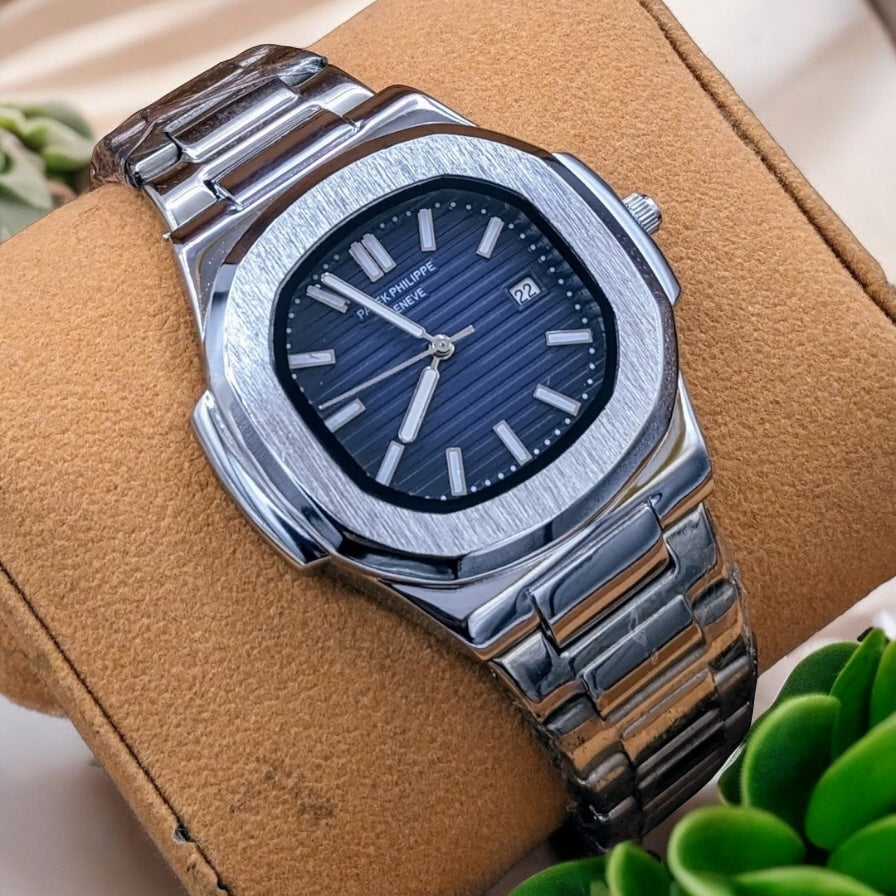Stainless Steel PP Watch With Dark Blue Dial