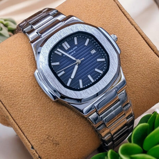 Stainless Steel PP Watch With Dark Blue Dial